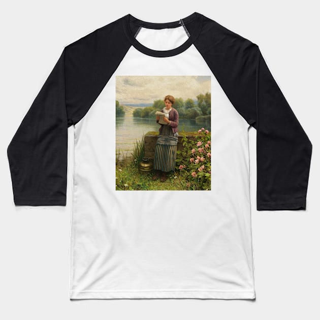 Interesting News by Daniel Ridgway Knight Baseball T-Shirt by Classic Art Stall